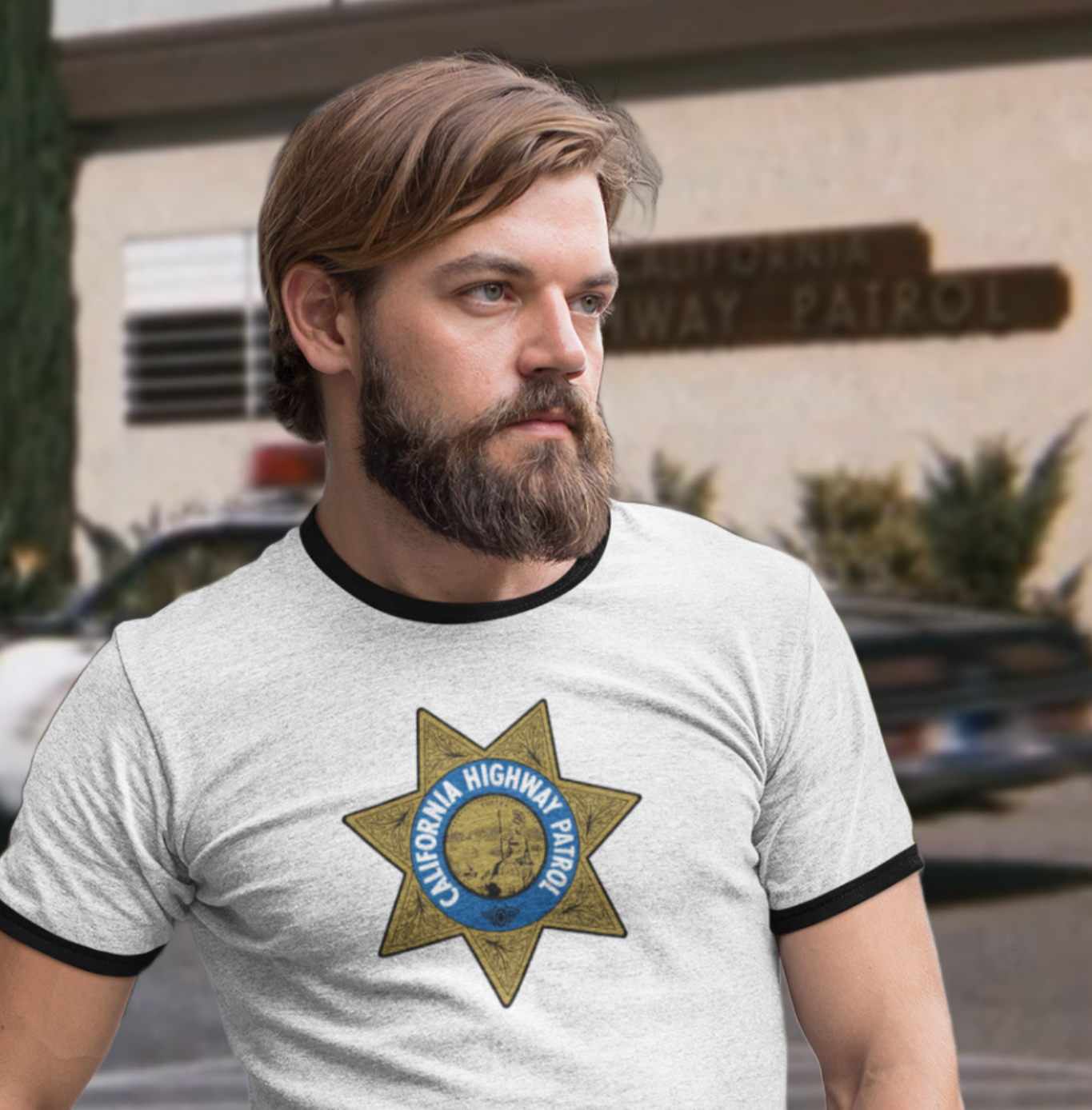 CHP Logo Ringer Style Throwback Shirt | Retro Design | Comfortable Fit