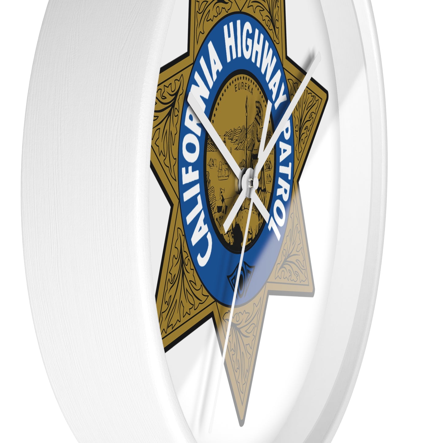 CHP Logo Wall Clock | Stylish 10" Wood and Plexiglass Design | Silent Mechanism