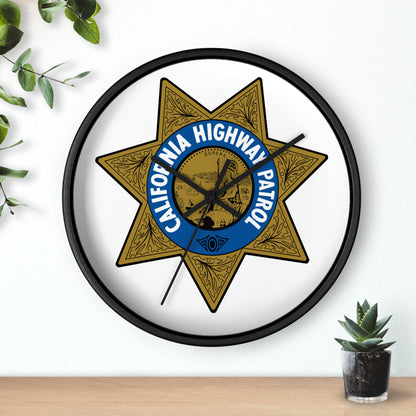 CHP Logo Wall Clock | Stylish 10" Wood and Plexiglass Design | Silent Mechanism