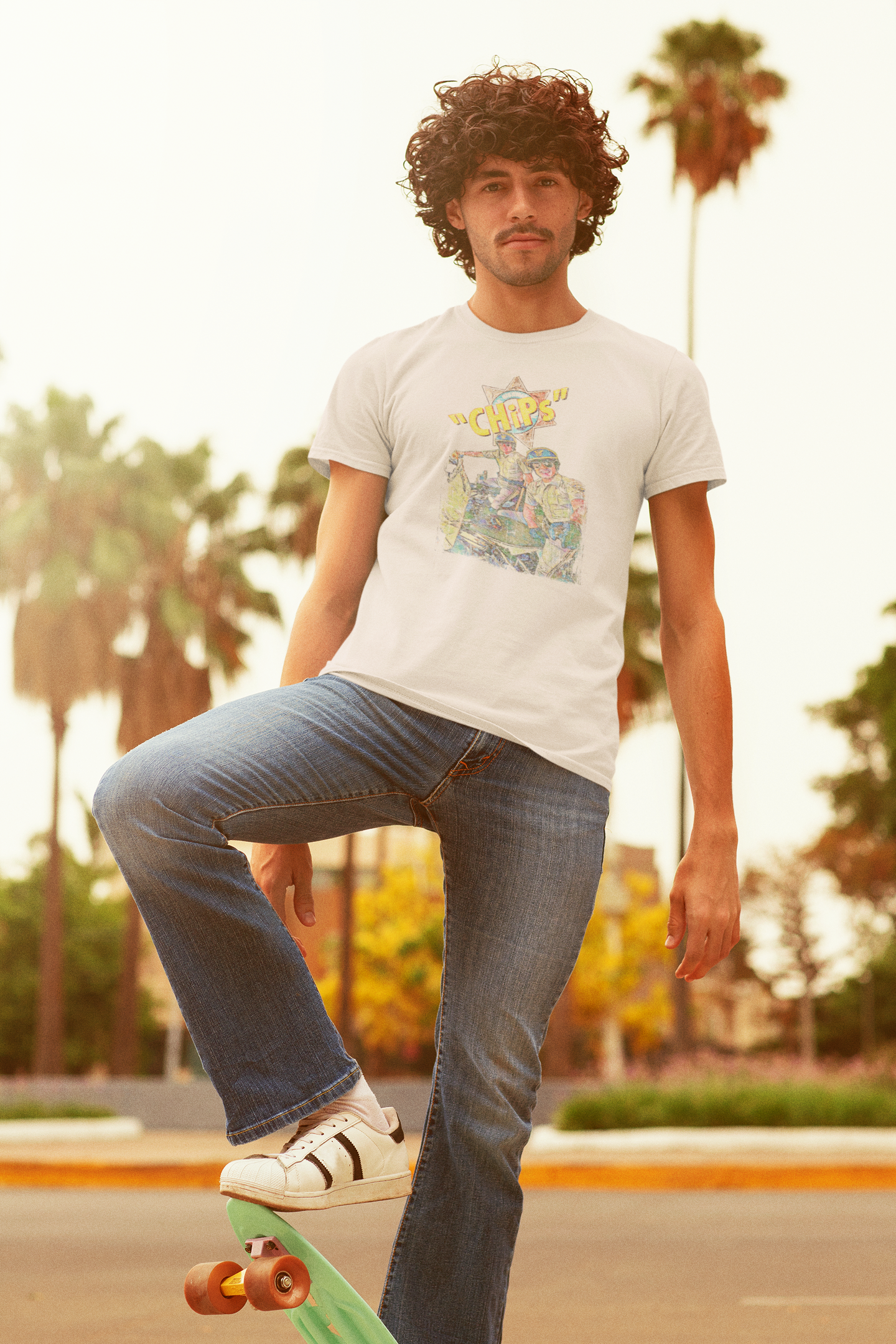 Ponch & Jon Distressed Vintage Style Tee