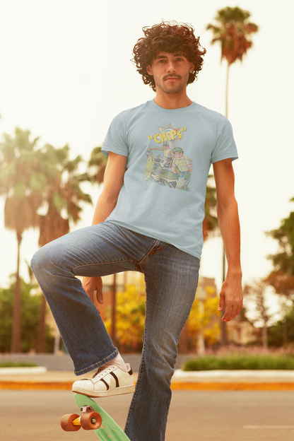 Ponch & Jon Distressed Vintage Style Tee